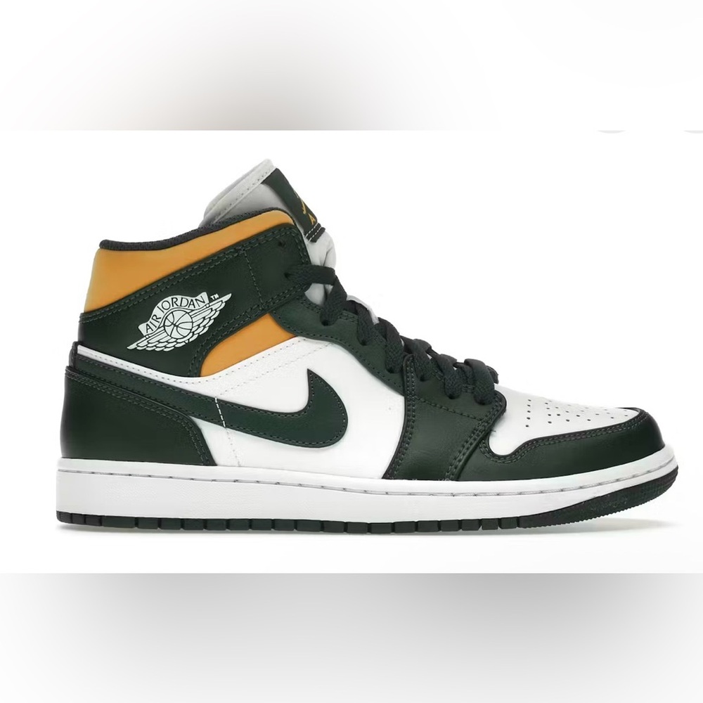 Nike Air Jordan 1 MID Green and White High-Top Sneakers (Brand New) Men’s Size 8